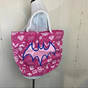 DC Superhero Girls‎ pink print zipper top bag